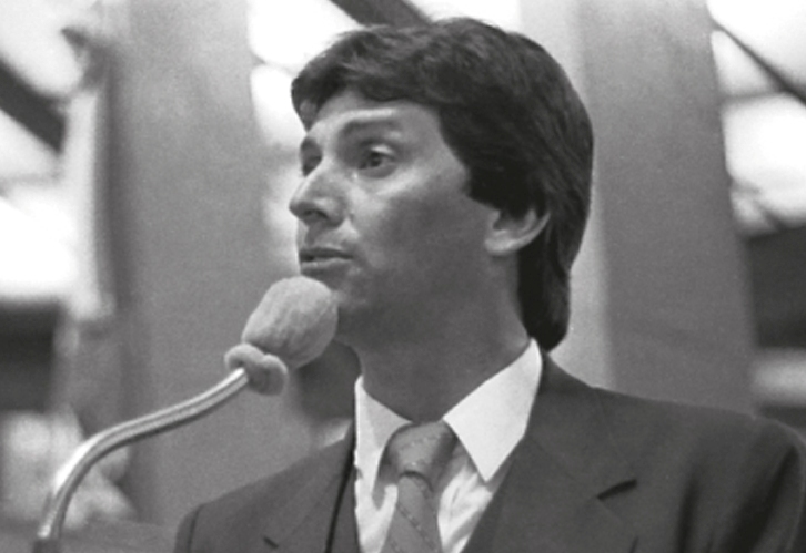 O atual presidente da Alesc, Julio Garcia, durante a Constituinte de 1989