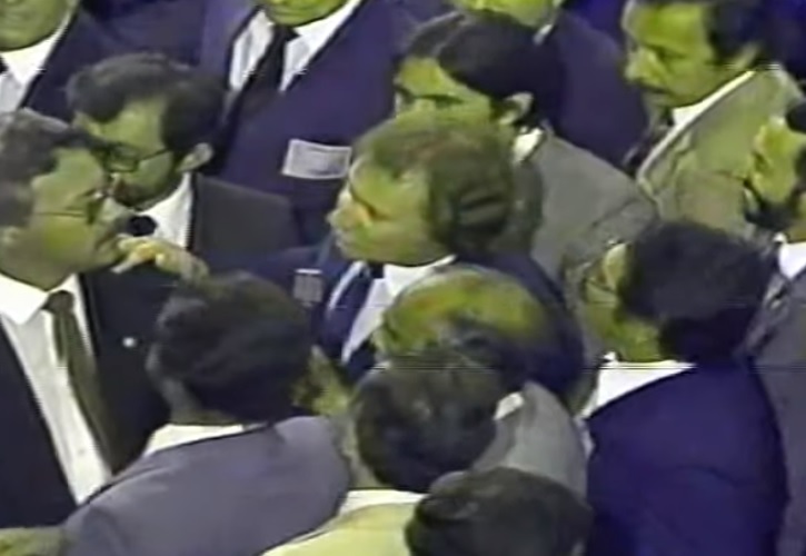 O deputado federal Casildo, durante a votação do Colégio Eleitoral, em 1985