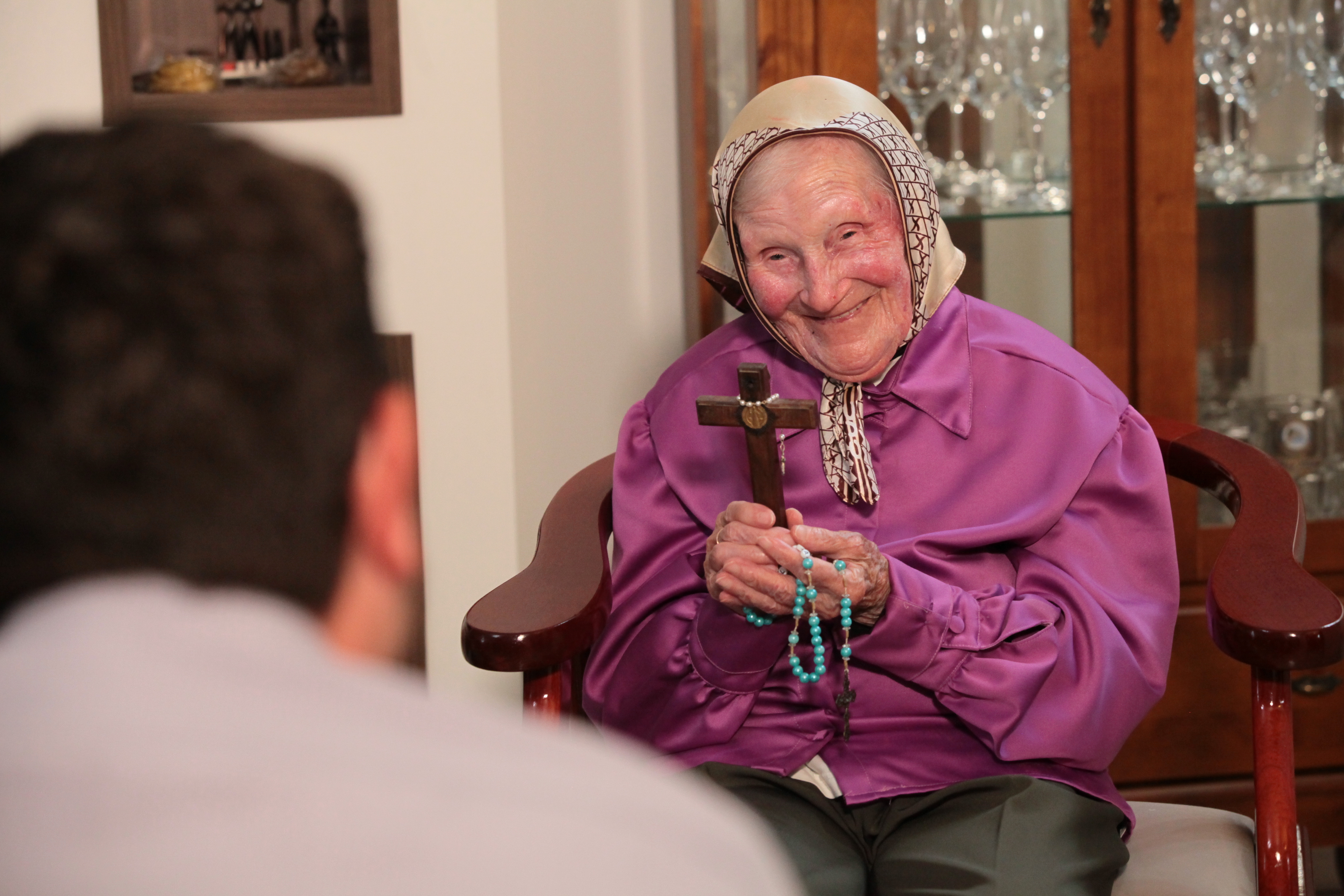 Philomena Kuhn, que completou 100 anos no ano passado. FOTO: Solon Soares/Agência AL