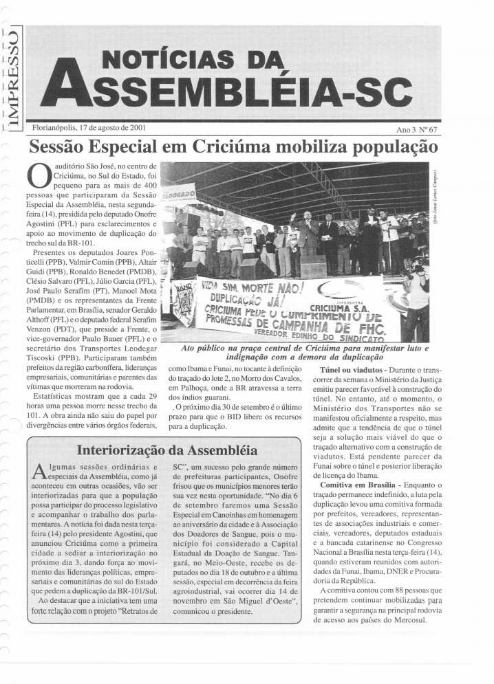 Edição 067 / 17 Agosto 2001