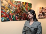 Carol Machado apresenta coleção de arte abstrata na Alesc