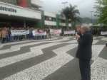 Coruja participou do protesto de secretários e funcionários da saúde