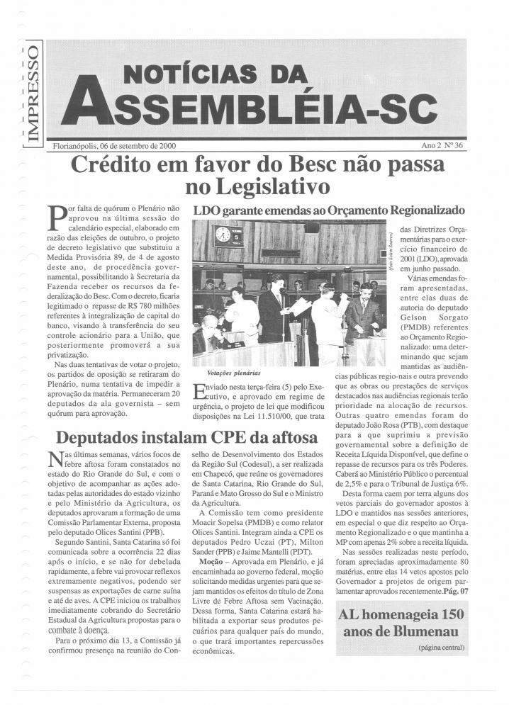 Edição 036 / 06 Setembro 2000