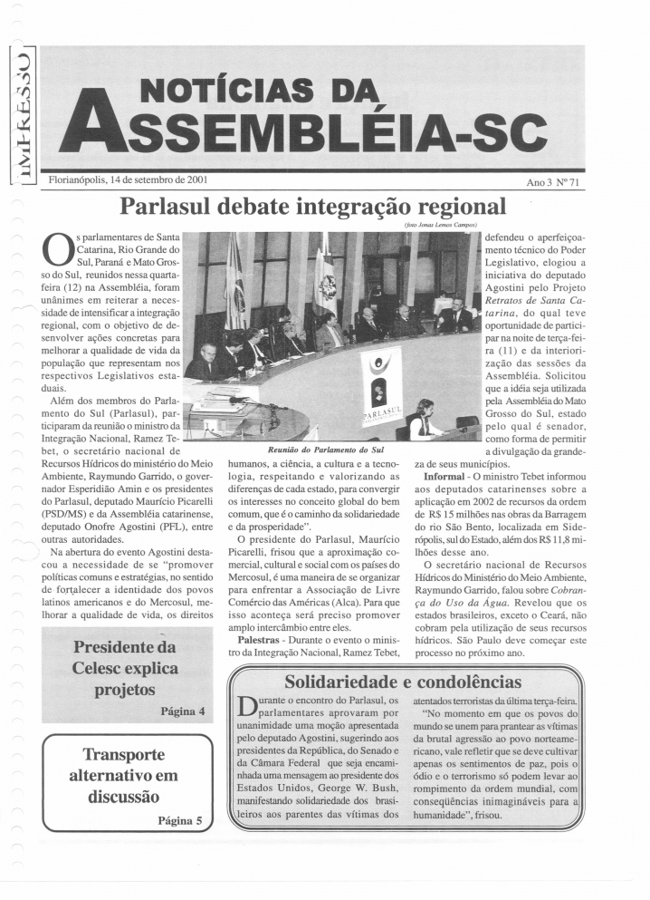 Edição 071 / 14 Setembro 2001