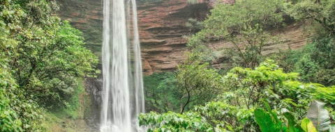 A Cachoeira Tabarelli, uma das principais atrações de Presidente Getúlio; ela possui o maior volume d’água entre as cachoeiras localizadas no município e cai de uma altura de 47 metros
