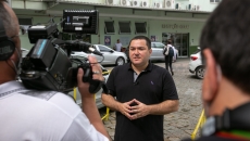 Deputado Ricardo Alba (União) durante a gravação do programa Na Estrada