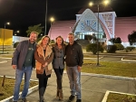 Paulinha presencia a iluminação da Igreja Matriz em Urubici