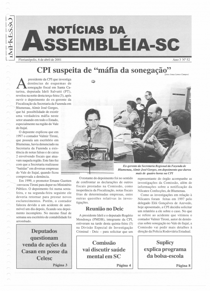 Edição 052 / 04 Abril 2001