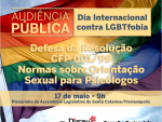 Audiência debate normas de trabalho dos psicólogos sobre orientação sexual