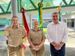 Lunelli e comandantes da PM visitam Colégio Militar em Joinville